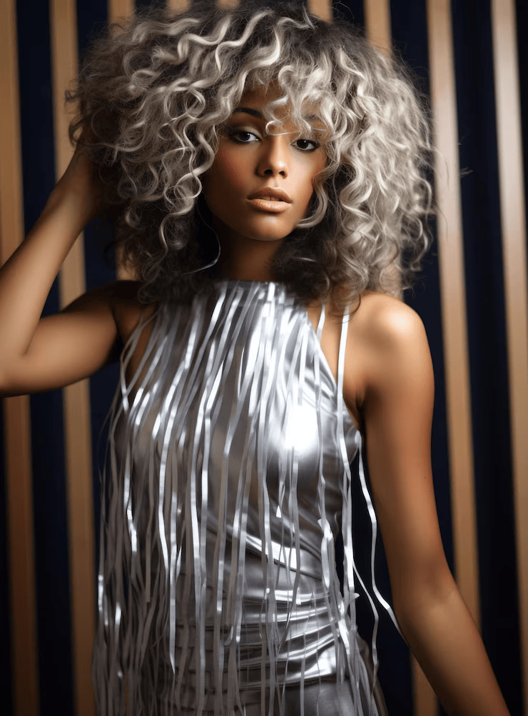 Woman with luxurious wig